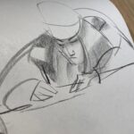 Jackie Droujko Instagram - Usually I lose interest in 15 minute poses near the end of life drawing. So I draw some people around the room. #characterdesign