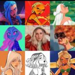Jackie Droujko Instagram - #artvartist this is the year of characters facing the left. Swipe to see all the years going back to 2019. Learned a lot this year and excited to keep learning next year!