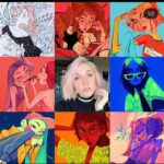 Jackie Droujko Instagram - #artvartist this is the year of characters facing the left. Swipe to see all the years going back to 2019. Learned a lot this year and excited to keep learning next year!