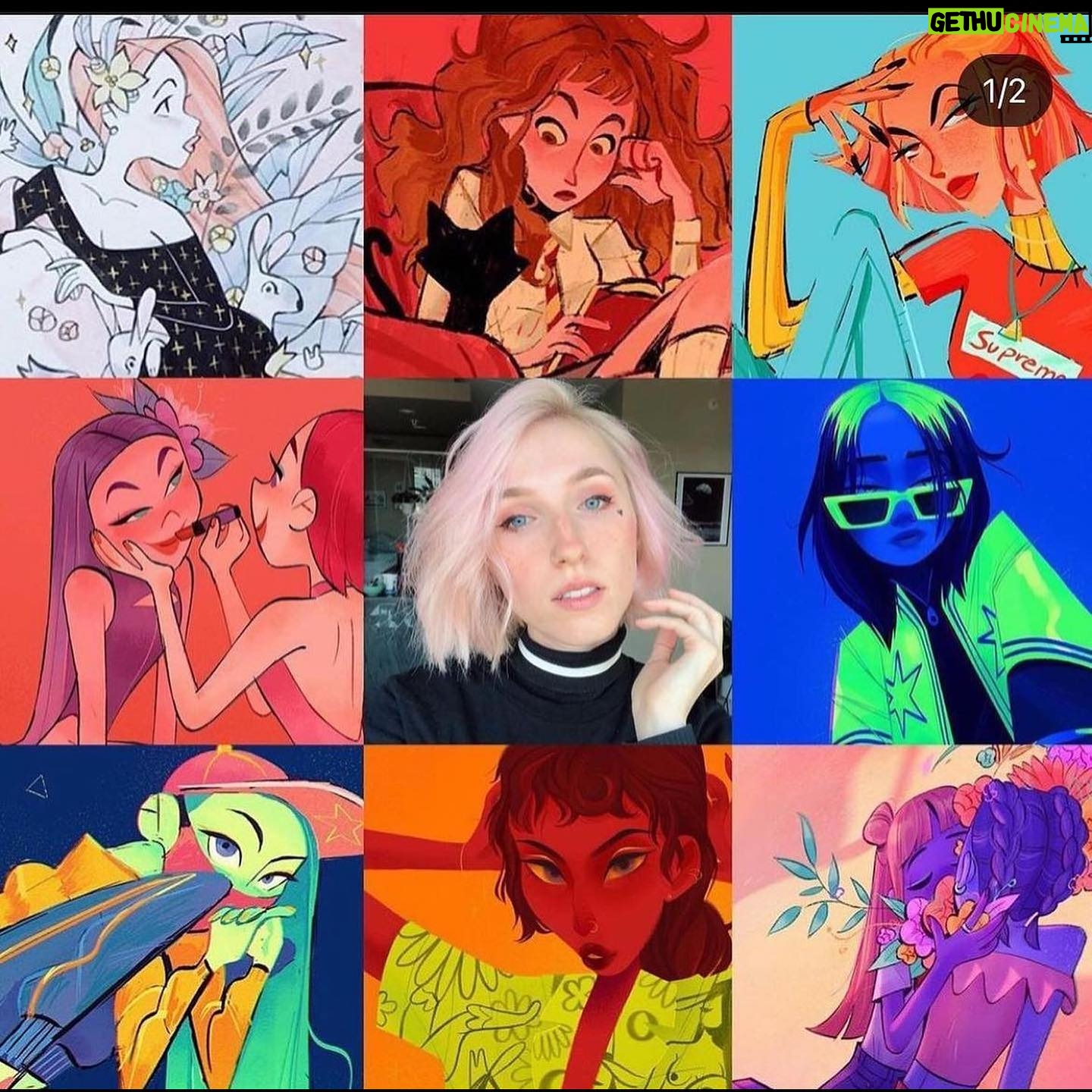 Jackie Droujko Instagram - #artvartist this is the year of characters facing the left. Swipe to see all the years going back to 2019. Learned a lot this year and excited to keep learning next year!