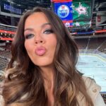 Jackie Redmond Instagram - Finally took a second to document my presence at a very entertaining Western Conference Final. WHO’S TAKING THE SERIES !? ⬇️ Glam: @ambervictoriamakeup 🙌🏻 #nhl #stanleycup #oilers #texashockey