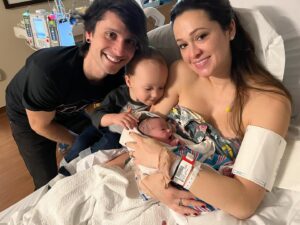 Jaclyn Glenn Instagram - Welcome to the world, baby Violet 💜 Your mommy, daddy & big brother all love you very much. 

Violet Adriana Frank 
Born 12-21-23 at 8:58PM 🍼 
6lbs 9oz and 20 3/4 in long!

The induction process made labor longer than with Asher, but it was a wonderful experience. Dr broke my water in the morning & shortly followed with Pitocin. Once contractions were bad enough I got my epidural 🙏🏻 and all was easy. Hours later I felt a lot of pressure and asked a nurse to check on me - it was time. 3 easy pushes later and our family went from 3 to 4 💕. I already love her more than any words can say. So very thankful for where life has landed me 🥹