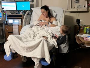 Jaclyn Glenn Instagram - Welcome to the world, baby Violet 💜 Your mommy, daddy & big brother all love you very much. 

Violet Adriana Frank 
Born 12-21-23 at 8:58PM 🍼 
6lbs 9oz and 20 3/4 in long!

The induction process made labor longer than with Asher, but it was a wonderful experience. Dr broke my water in the morning & shortly followed with Pitocin. Once contractions were bad enough I got my epidural 🙏🏻 and all was easy. Hours later I felt a lot of pressure and asked a nurse to check on me - it was time. 3 easy pushes later and our family went from 3 to 4 💕. I already love her more than any words can say. So very thankful for where life has landed me 🥹