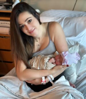 Jaclyn Glenn Instagram - 12-21-2023 was a magical day. Our little Miss Princess - Violet Adriana Frank entered the world 💜 The Birth video is finally out - link in bio!!
