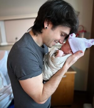 Jaclyn Glenn Instagram - 12-21-2023 was a magical day. Our little Miss Princess - Violet Adriana Frank entered the world 💜 The Birth video is finally out - link in bio!!