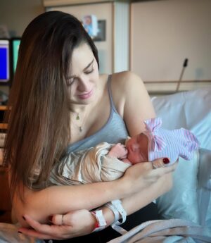 Jaclyn Glenn Instagram - 12-21-2023 was a magical day. Our little Miss Princess - Violet Adriana Frank entered the world 💜 The Birth video is finally out - link in bio!!