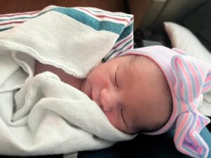 Jaclyn Glenn Instagram - Welcome to the world, baby Violet 💜 Your mommy, daddy & big brother all love you very much. 

Violet Adriana Frank 
Born 12-21-23 at 8:58PM 🍼 
6lbs 9oz and 20 3/4 in long!

The induction process made labor longer than with Asher, but it was a wonderful experience. Dr broke my water in the morning & shortly followed with Pitocin. Once contractions were bad enough I got my epidural 🙏🏻 and all was easy. Hours later I felt a lot of pressure and asked a nurse to check on me - it was time. 3 easy pushes later and our family went from 3 to 4 💕. I already love her more than any words can say. So very thankful for where life has landed me 🥹