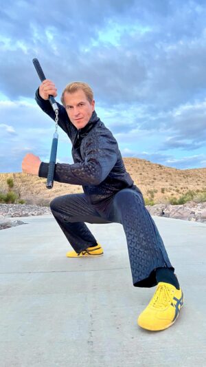 Jade Xu Instagram - 🔥🐲 2 STICKS ON A CHAIN 🐲🔥 

I got my first pair of wooden nunchucks pretty much right after I watched Bruce Lee taking down the Dojo in ‘Fist of Fury’ when I was a kid and I always had one of two wherever I lived or on my travels throughout the years. 

Now, a few days ago I stumbled across ‘Fist of Fury’ again and decided to take the Chucks for a little walk in the park and that’s how it went 😎🔥🐲

🎥 @jadexuofficial 

#davidtorok #nunchucks #nunchaku #martialarts #kungfu #wushu #brucelee #inspiration #trainingmotivation #kungfulife @onitsukatigerofficial 🔥