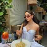 Jami Alix Instagram – swipe for me being really hot while slurping up cacio e pepe 🍝!