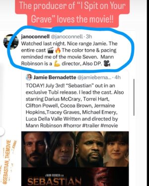 Jamie Bernadette Instagram - “Sebastian” is OUT TODAY, JULY 3rd, on streaming and soon to be on CW! I lead the cast as “Irene” being chased by @lucadellavalleofficial in the title role of “Sebastian” and he’s scary😱! Starring some seasoned acting LEGENDS!! Darius McCrary @dariusmccrary (“Eddie” on Family Matters), Torrei Hart @torreihart (“Janice” in Hollywould), Jayson Warner Smith @jaysonwsmith (“Gavin” in The Walking Dead), Clifton Powell (“Jeff Brown” in Ray), Cocoa Brown @cocoabrownonefunnymomma (“Carla” on 9-1-1), Jermaine Hopkins @jermainehopkinsoffical (“Thomas” in Lean on Me). It was a joy to work with them and PHENOMENAL actors Tracey Graves @traceylovegraves , who plays my best friend, and Michael Emery @iammichaelemery ,who plays my abusive boyfriend. Written and directed by THE SO TALENTED & POWERHOUSE Mann Robinson @mannrobinson at @mannrobinsonstudios Produced by the dream team @torreihart @dariusmccrary @mannrobinson @coolboyproduction @melimel237 Monique Star Robinson and more! Beautiful cinematography by @joshausley_dp Congratulations to everyone involved! 🎉 (If I didn’t tag you, I couldn’t find you 😢)