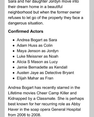 Jamie Bernadette Instagram - See me in “Home, Not Alone” on Lifetime Channel this Sunday, March 26th, at 8/7c playing the  supporting role of “Kendall”! Swipe left to see some press about the film. Former “General Hospital” stars @andreabogart and @adamthuss return to the screen together. Directed by the fabulous @__the_expert_amy Thank you Amy, and @lifetimetv and Casting Directors Dean Fronk and Donald Pemrick for the opportunity!! @lifetimetvpr