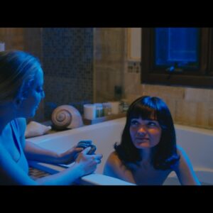 Jamie Bernadette Instagram - Shot from “Cold Blows the Wind”. Link in bio to watch. Who says the kitchen is where all the bad things happen?! Apparently we have to watch out in the bathroom too 😱