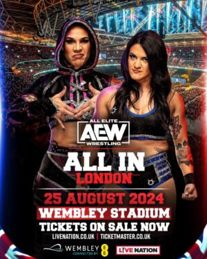Jamine Benitez Instagram - 🇬🇧 is 1 of my homes away from home.
 
You know I can't miss this without my partner in crime @diamantelax #LatinasMostWanted 

@aew returns to Wembley Stadium in 2024 over the Bank Holiday on August 25th, sunday. #AEWAllInLondon.

All In London 2024 
🎟 are ON SALE now and can be purchased without presale codes & special links.