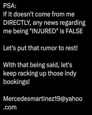 Jamine Benitez Instagram - Rumors are just that! 

Been healthy and will continue to be until otherwise STATED BY ME! 

NEVER INJURED.....

#OGBADASS 
#latinasensation