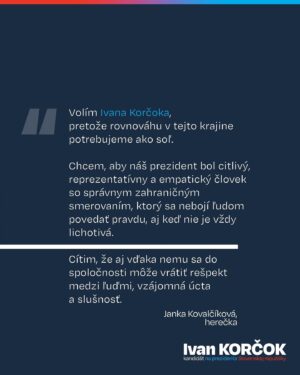 Jana Kovalčiková Instagram - ⠀⠀⠀
Ďakujem za vyjadrenie podpory a veľmi milé slová, Janka 🙂

S Jankou Kovalčíkovou, a viac ako stovkou predstaviteľov slovenskej kultúrnej obce, som v januári tohto roka diskutoval o dôležitosti kultúry v našej spoločnosti. Kultúru totiž považujem za najlepšiu formu prezentácie Slovenska a pred prácou našich umelcov mám obrovský rešpekt. Neraz som práve vďaka nim pocítil v zahraničí veľkú hrdosť na Slovensko 🇸🇰