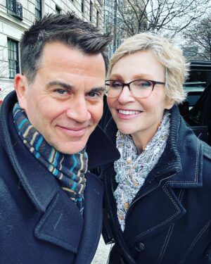 Jane Lynch Instagram - Enjoyed a lovely Central Park 
walk n’ talk with the one and only 
@georgehahn . (Our conversation may or may not have been recorded and may or may not show up in a famous weekly magazine).