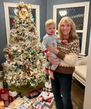 Jane Lynch Instagram - I’m not at this home for Christmas so I will simply stare endlessly at this photo of my sister and her first grandson.