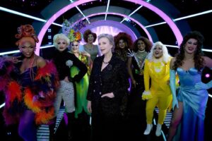 Jane Lynch Instagram - the competition is FIERCE ✨ #WeakestLink drag extravaganza! is now streaming on @peacock!