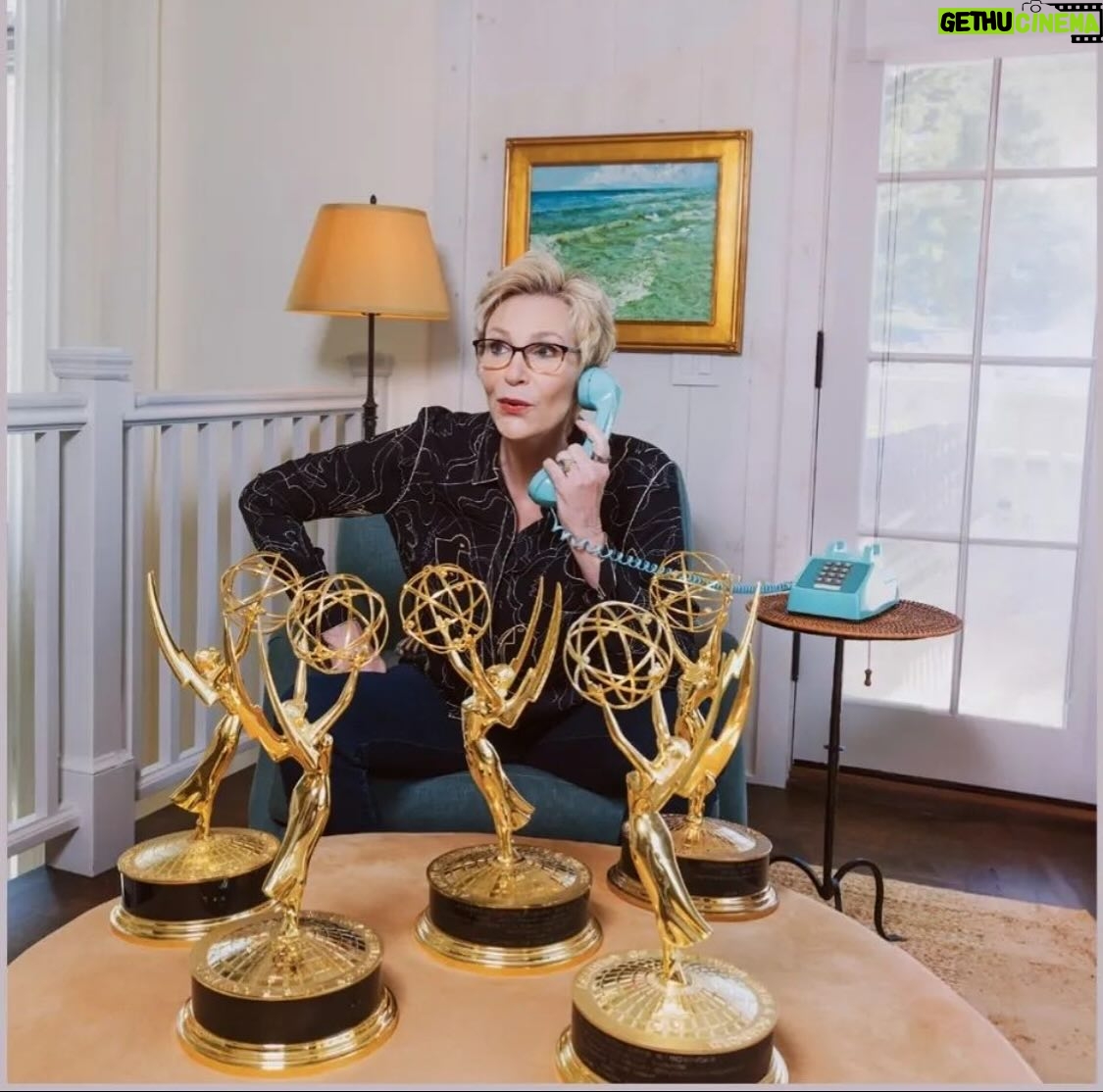 Jane Lynch - 8.8K Likes - I brag on my 1970s telephone about my Emmys in this month’s Emmy magazine.