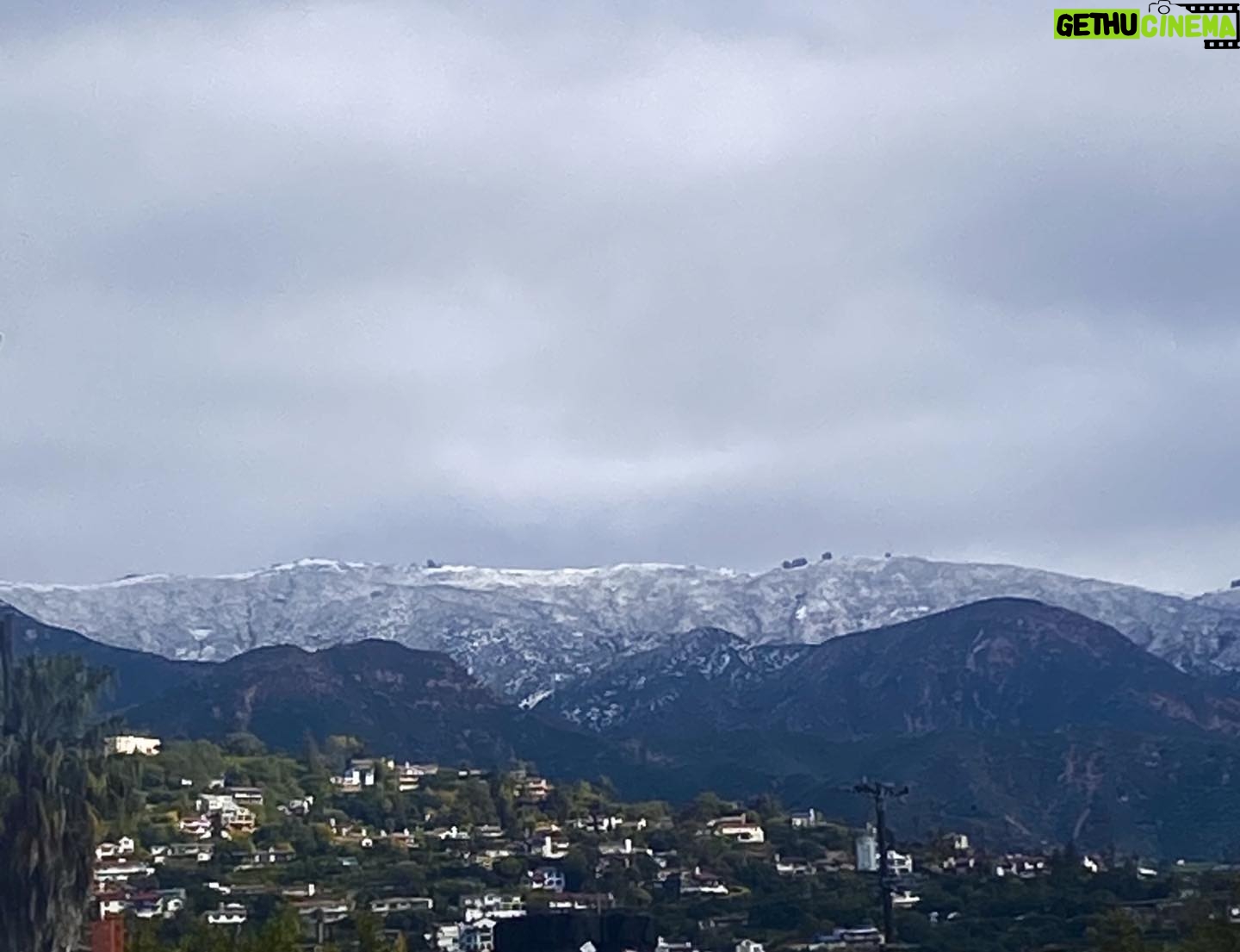 Jane Lynch Instagram - Snow on the mountains of Santa Barbara.