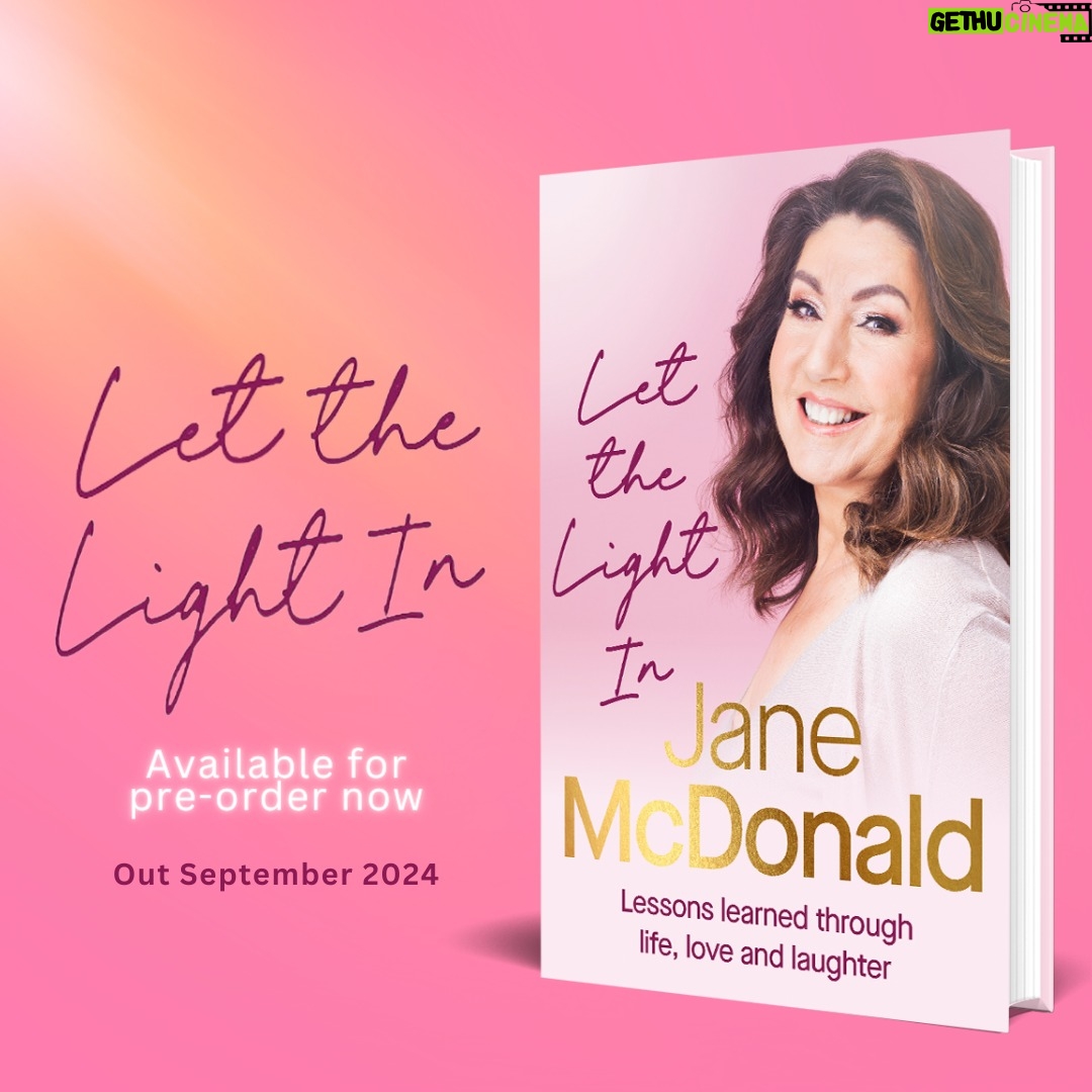 Jane McDonald Instagram - I'm so excited to announce that I've written a new book - ‘Let The Light In: Lessons learned through life, love and laughter’. In the book I share the life lessons I’ve learnt that have helped me grow, adapt and rise up through adversity. Everyone through life has tragedy but if sharing all the lessons I’ve learnt on my journey can help other people to keep chasing their dreams, conquer their fears and find more joy in life, I'll be so chuffed. Let the Light In is available to pre-order and out in September. >> Click the link to pre-order your copy now! https://smarturl.it/LetTheLightIn
