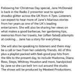 Jane McDonald Instagram - I had a wonderful time presenting on Radio 2 on Christmas Day so it’s an absolute pleasure to return and spend some more time with the lovely listeners during the (hopefully sunny!) May Bank Holidays. I can’t wait to hear your springtime stories and play some of my favourite tunes!! @bbcradio2 @bbcpressoffice @talent4media
