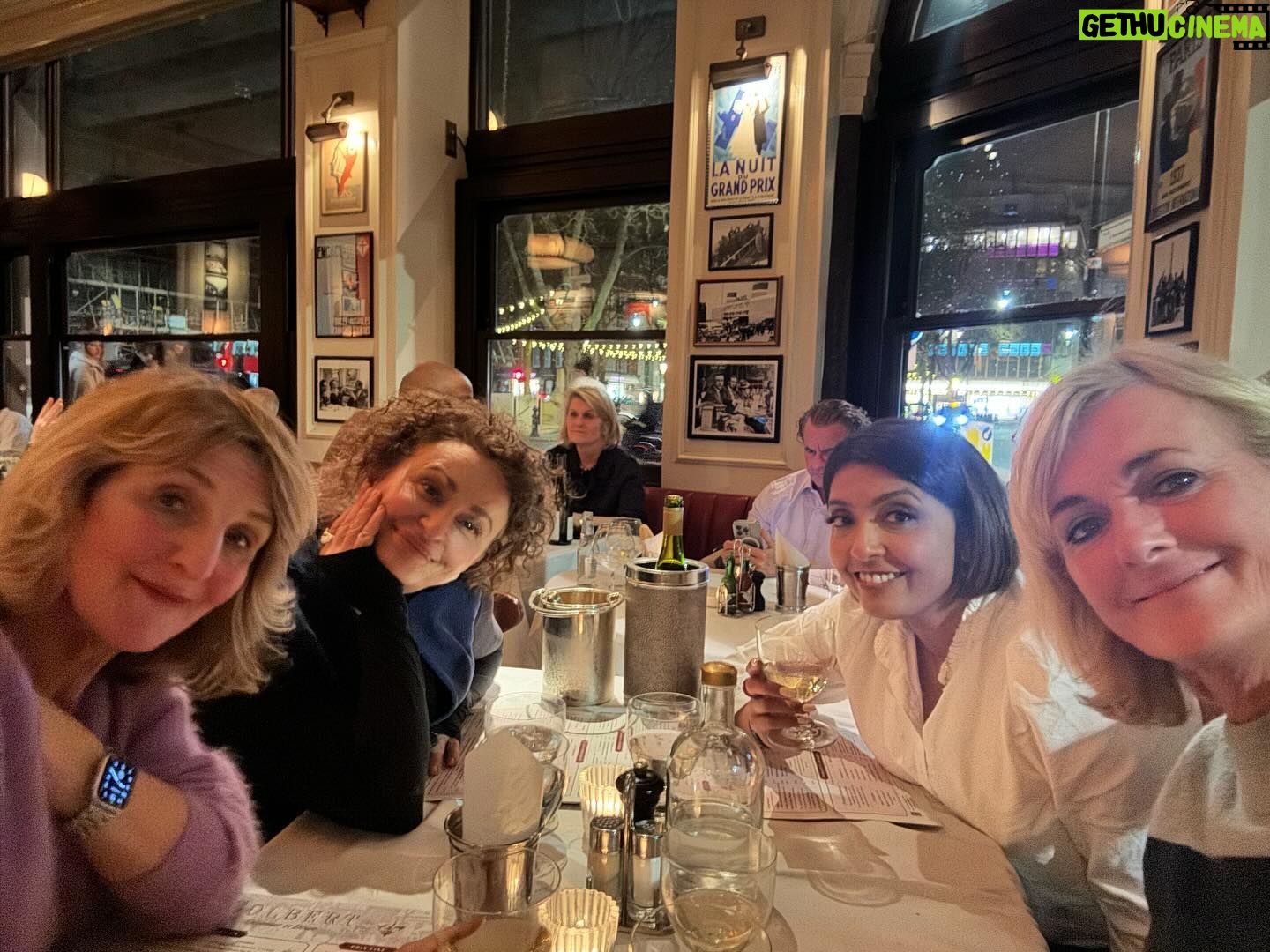 Jane Moore - 5.5K Likes - Lovely night out with @kayeadamsofficial @nadiasawalha and @isunetra as dustbins, chairs, inside out umbrellas and general detritus blew past the window in howling gales. What a night! Hope you all managed to stay on your feet 😬
