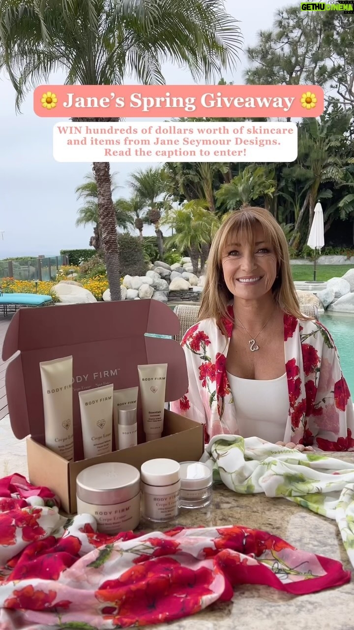 Jane Seymour Instagram - 🌸 GIVEAWAY CLOSED 🌸 We are no longer accepting entries. See details below👇 Enter Jane’s Spring Giveaway for a chance to WIN a prize package of Crepe Erase Products and items from Jane Seymour Designs. To enter, here’s what you have to do ✨ Follow @janeseymour ✨ Follow @crepeerase ✨ Comment your favorite flower emoji and tag a friend. Limit one (1) Entry per Instagram account. ✨ For one bonus entry, share this post to your Instagram Stories and tag @crepeerase. This contest runs now until April 15th. Good luck, everyone! One grand prize winner and two additional winners will be chosen via random electronic draw within 7 days of the contest’s end. No purchase necessary. Must be over 18 years of age and a US resident to enter. Odds of winning depends on number of eligible entries received. Prize must be accepted as awarded. Some restrictions and conditions apply. Per Meta rules, we must mention this is in no way sponsored, administered, or associated with Meta. By entering, entrants confirm they are 18 , release Meta of responsibility, and agree to Meta’s terms of use. Find more information about this contest, including full prize details and official contest terms and conditions, please visit the link in our bio. ⚠️ As a reminder, winners will only be contacted by this account page. Beware of fraudulent attempts by unauthorized individuals impersonating our accounts. We will never request sensitive information or payment from winners.⚠️ #bodycare #springgiveaway #giveaway #springsweepstakes #crepeerase #janeseymour