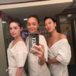 Janet Montgomery Instagram - Best friends from every angle, continent, mood and decade. Proof that we just keep getting finer with age 💜❤️🖤