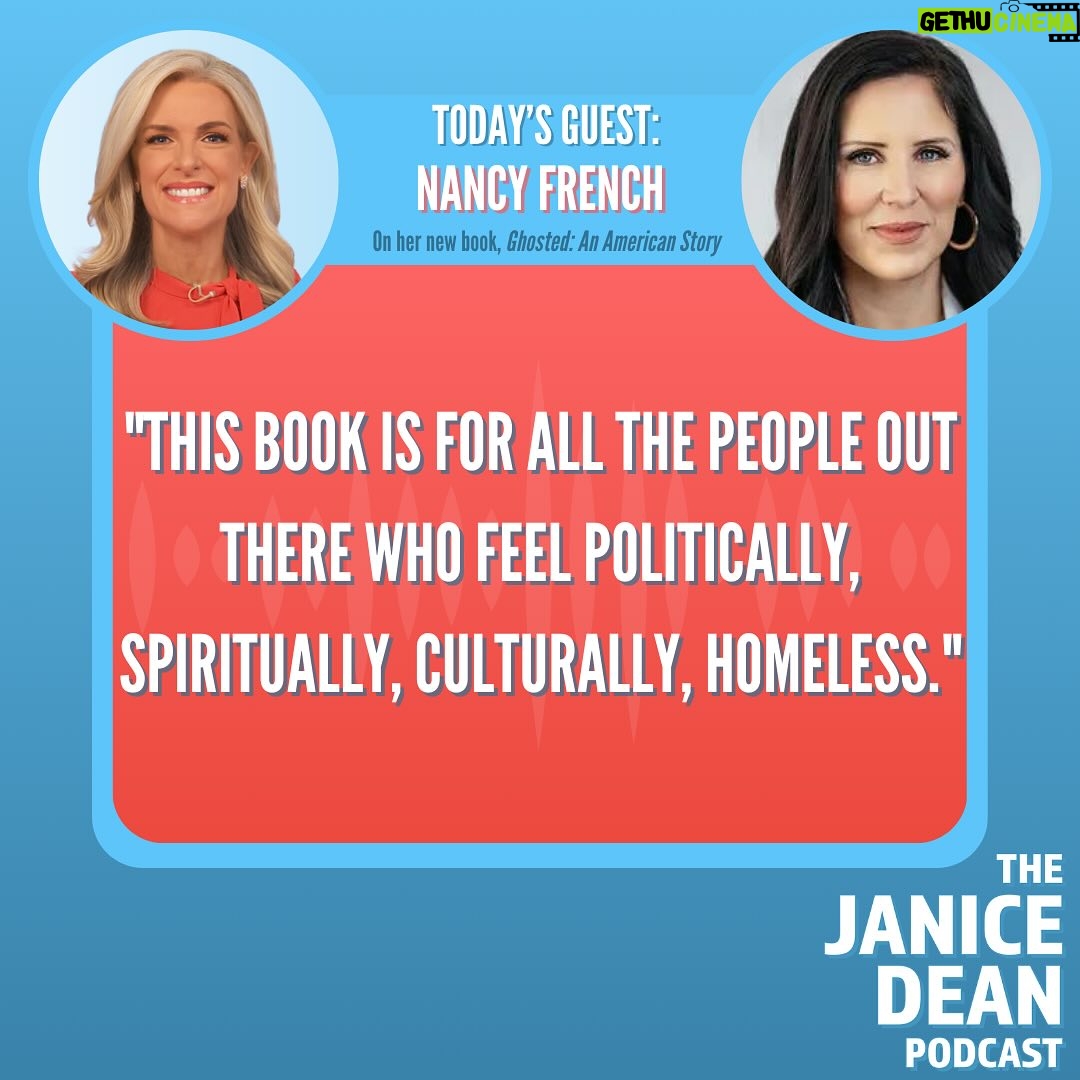 Janice Dean Instagram - Thank you @nancyjanefrench for joining me on the podcast. Her new memoir is called Ghosted: An American Story and she hopes others will find comfort in the experiences she’s faced including a very recent cancer battle. Sometimes it’s the tough stuff in life that brings us all together. Listen: https://radio.foxnews.com/2024/04/14/ghosted-an-american-story/
