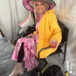 Janice Dean Instagram – This might be one of my favorite behind the scenes pictures ever. Booties, leggings, a yellow rain jacket with a drink in hand. A most successful day. 🤣 (fabulous hat courtesy of @camhatsnyc and picture from @sammmm1015)