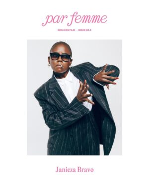 Janicza Bravo Instagram - A pleasure to have been had. #directordrag 

PAR FEMME ISSUE 02

Staring Me, Captured  by Queen Dana Boulos. 

Photographed by @DanaBoulos
Styled by @Marc_Eram
Makeup by @bridgetodonnellmakeup 
Nails @riysnails_
Creative direction by @PaulinaPaige
Story by @GrceONeill

Janicza wears @Versace

#PFISSUE02
#parfemme