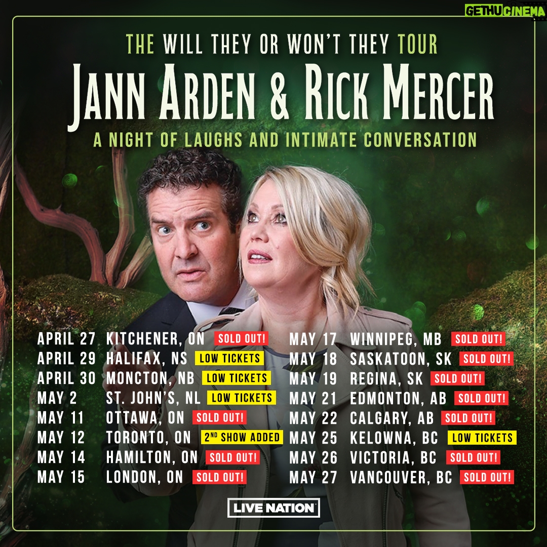 Jann Arden Instagram - You'll regret not getting tickets to see Jann and @itsrickmercer together on their #WillTheyOrWontThey Tour - shows selling out FAST! ➡️ Check out link in bio!