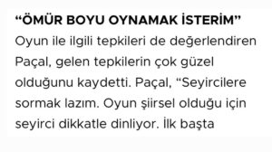Janset Paçal Instagram - 🎭 #Tomris oyunumuz ile ilgili Ufuk Azbay tarafından hazırlanan haber 3 Şubat 2024 tarihinde Milli İrade Gazetesi'nde yayınlandı📰

Keyifli okumalar 📰🎭

📇Haber: Ufuk Azbay @azbayufuk 
📰Gazete: Milli İrade Gazetesi @milliiradegazetesi 

Haberin tamamı: https://www.milliirade.com/tomris-performansi-ayakta-alkislandi

@jansetpacal @tomrisoyunofficial @jansetpacal.tv

⭐️Tomris 

📌4 Şubat'ta Ankara Cermodern'de
📌19 Şubat'ta Ataköy Yunus Emre Kültür Merkezi'nde
📌28 Şubat'ta Çorlu Memduh Şevket Esendal Sahnesi'nde sahnelenecek. 

🎫 Biletler Biletix ve Biletinial'da.

🎭 İyi Seyirler 

TOMRİS: @jansetpacal 
Yazar: @kaanerkam 
Yönetmen: #MehmetUlay
Sanat Yönetmeni: @kemaldogulu
Tomris Ekip: @aysuzzzz @harunozdn 
JPTV Ekip: @egeshaqrock 
DonKişot Organizasyon: @donkisottiyatro (05445178402) @_ahmetdinc

 #tomrisoyun  #live #performance 
 #theatre #tiyato #jansetpaçal #janset #kemaldogulu #actress #interview #press #media #photoshoot #backstage #eskişehir #zübeydehanımkültürmerkezi