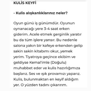 Janset Paçal Instagram - 🎭 #Tomris oyunumuz ile ilgili Cumhuriyet Gazetesi'nde yayınlanan Sebla Didem Korday ile yaptığımız keyifli röportajımızı okuyabilirsiniz. 

📇 Haber: Sebla Didem Korday 
📰 Gazete: Cumhuriyet Gazetesi  @cumhuriyetgzt 

Link: https://www.cumhuriyet.com.tr/cumhuriyet-pazar/janset-pacalin-rolu-icin-kaslarini-kazidigi-tomris-oyunu-yeniden-2171296

TOMRİS: @jansetpacal 
Yazar: @kaanerkam 
Yönetmen: #MehmetUlay
Sanat Yönetmeni: @kemaldogulu
Tomris Ekip: @aysuzzzz @harunozdn 
JPTV Ekip: @egeshaqrock 
DonKişot Organizasyon: @donkisottiyatro (05445178402) @_ahmetdinc 

#tomris #tomrisuyar #gazete #haber #edebiyat #kültür #sanat #Ankara #cermodern #Janset #JansetPaçal #KemalDoğulu #röportaj #interview #actress #theatre #live #performance  #press #news