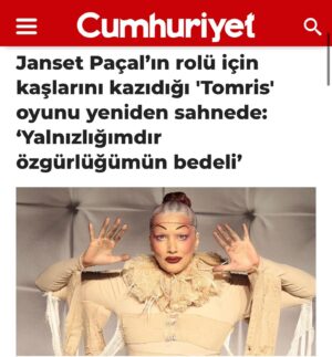 Janset Paçal Instagram - 🎭Tomris oyunumuz ile ilgili Sebla Didem Korday ile gerçekleştirdiğimiz röportajımız 4 Şubat 2024 tarihinde Cumhuriyet Gazetesi'nde yayınlandı. 
Röportajın tamamını linki tıklayarak görebilirsiniz. 
Keyifli okumalar...

📇 Haber: Sebla Didem Korday 
📰 Gazete: Cumhuriyet Gazetesi  @cumhuriyetgzt 

Link: https://www.cumhuriyet.com.tr/cumhuriyet-pazar/janset-pacalin-rolu-icin-kaslarini-kazidigi-tomris-oyunu-yeniden-2171296

TOMRİS: @jansetpacal 
Yazar: @kaanerkam 
Yönetmen: #MehmetUlay
Sanat Yönetmeni: @kemaldogulu
Tomris Ekip: @aysuzzzz @harunozdn 
JPTV Ekip: @egeshaqrock 
DonKişot Organizasyon: @donkisottiyatro (05445178402) @_ahmetdinc 

#tomris #tomrisuyar #gazete #haber #edebiyat #kültür #sanat #Ankara #cermodern #Janset #JansetPaçal #KemalDoğulu #röportaj #interview #actress #theatre #live #performance  #press #news