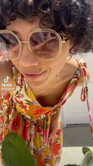 Jasika Nicole Instagram - A very sweet and simple self drafted summer dress in a ⭐️perfect⭐️ cotton gauze from @lafinchfabrics_new   memade shoes 🤎 #fabricboner