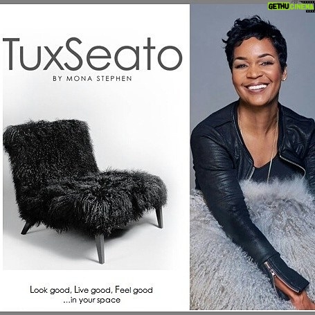 Jasmine Guy Instagram - Proud of my girl interior designer @iammonastephen just launched her furniture line #TuxSeato #mongolianhair #accentchairs www.monastephen.com