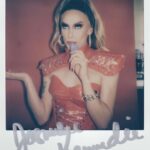 Jasmine Kennedie Instagram - ☢️ Tangerine Dream ☢️ Fit by: @rubenisazadesigner Photo/Polaroids: @ericrichardmagnussen Hair: @full.fantasy_wigs #jasminekennedie #rpdr #rupaul #dragrace #superhero #chooseyourfighter #trans #transwoman #rpdr14 #polaroids #tangerine