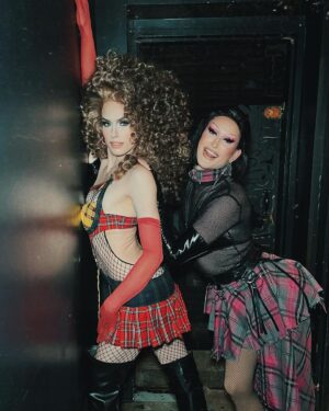 Jasmine Kennedie Instagram - This is f**king Vivienne Westwood…..inspired!!

👑Last nights we were giving a lil @melindaverga fantasy for the @rupaulsdragrace S16 viewing party @hardwarebarnyc with my lovely cohost @izzyuncut !Make sure to come out weekly to watch drag race with us with shows after with our amazing dj @liam.m4a 👑

Hair: @baehmbaehmwigs 
Outfit: @gisforgodoy 
Gloves: @xxtastiexx 

#dragrace #viewingparty #hardwarebar #nyc #nycqueens #tartan #viviennewestwood #trans #transwoman #dragqueen #showgirl #rpdr16