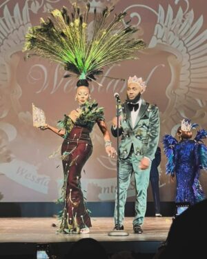 Jazelle Barbie Royale Instagram - Last night's national walk, headpiece and dress embellishments by @jazellbarbieroyale