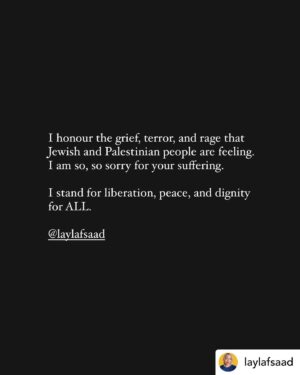 Jazmyn Simon Instagram - Written by the eloquent @laylafsaad who I have admired since first discovering her. 

The first slide tells you everything I condemn. If you choose to misunderstand me, that’s on you.
