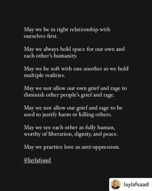 Jazmyn Simon Instagram - Written by the eloquent @laylafsaad who I have admired since first discovering her. 

The first slide tells you everything I condemn. If you choose to misunderstand me, that’s on you.