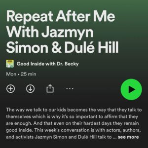 Jazmyn Simon Instagram - “The Way We Talk To Our Kids Becomes The Way They Talk To Themselves”. - Dr Becky. 

It was a joy conversing about family, parenthood and “Repeat After Me!”Thank you for having us on @drbeckyatgoodinside !! #LinkInBio