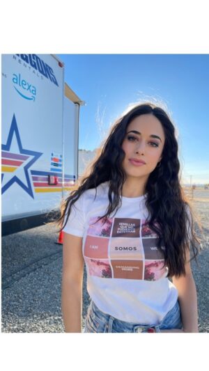 Jeanine Mason Instagram - Latinas make, on average, 57 cents for every dollar made by white, non-Hispanic men. Join us this #LatinaEqualPayDay, and we’ll be one step closer to finally closing the wage gap. For the love of GOD. 

@mujerxsrising #LatinasCantWait

Shirt by @mariposagloriosa of @brownbadassbonita 🤍

Did you know?
-Latinas must work nearly 23 months to earn what white men in 12 months. 
-Latinas with advanced degrees only make 2/3 of the salary of their white counterparts, on average.
-2020 saw the biggest Latina college graduate group in HISTORY!
