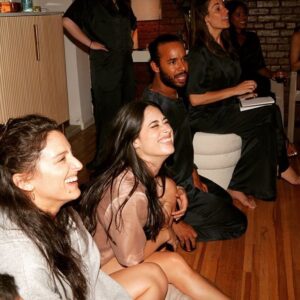 Jeanine Mason Instagram - My besties flew in to the city for a very belated 30th birthday celebration. My heart can not be fuller. These people are the thing I’m proudest of 🤍.

Thank you to my friends at @lunya for your delicious jammies! And my buddy @marqwallsnyc for capturing the reunion.