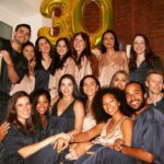 Jeanine Mason Instagram - My besties flew in to the city for a very belated 30th birthday celebration. My heart can not be fuller. These people are the thing I’m proudest of 🤍. Thank you to my friends at @lunya for your delicious jammies! And my buddy @marqwallsnyc for capturing the reunion.