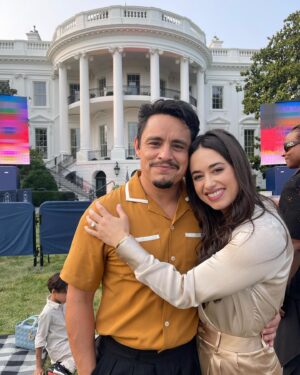 Jeanine Mason Instagram - Day at the WHITE HOUSE supporting #FlaminHot movie. I’m so proud of our community, the way we rally behind each other. It has made all the difference in my life. Honored to be here in support of a beautiful movie about facing perpetual underestimation in the face of adversity but having the desire and will to fight for what you believe in. @evalongoria directed the hell out of it! And @annieggonzalez & @jessejohngarcia are unbelievable. Go watch #FlaminHot on @hulu & @disneyplus! 

Texts with my bestie @katiegrossbard. White House is our Bravo!