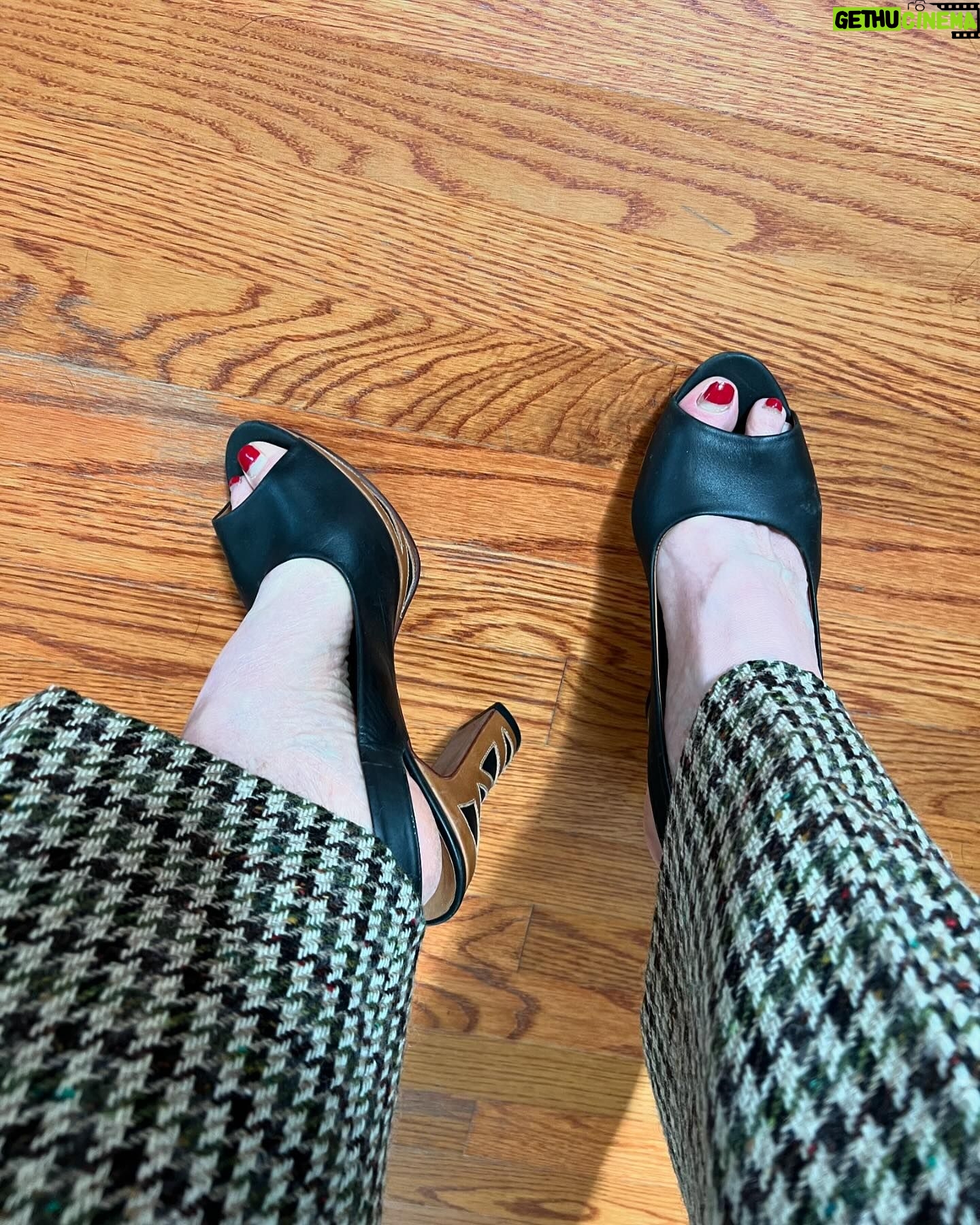 Jen Gunter Instagram - Happy @fluevog day to all who celebrate! Here I am in three of my beauties, with styling assistance from my son, Oliver. I chose these three pairs because I sadly don’t wear them enough!! I need to fix my rotation! And of course I have posted many times about my Dr. Gunter shoes, which come in 3 colors and are so very comfortable.
