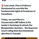 Jen Gunter Instagram - Canada, this is not a drill. The Conservatives want to restrict abortion. Abortion rights are on your next ballot!!!!!